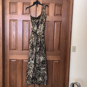 XOXO one shoulder jumpsuit animal print